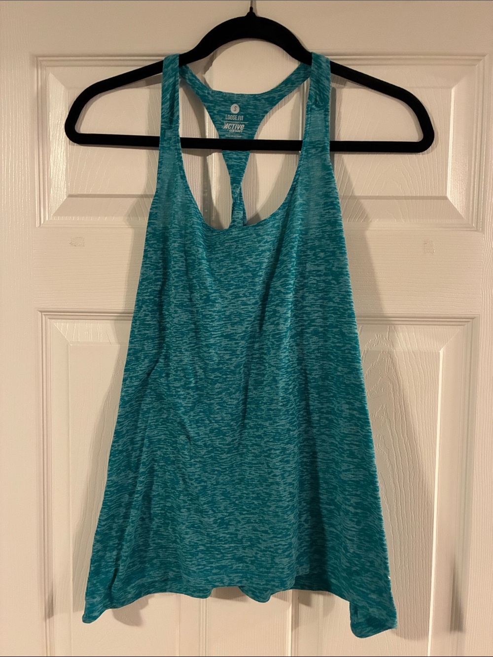 Avia Teal Space-Dye Racerback Tank Top